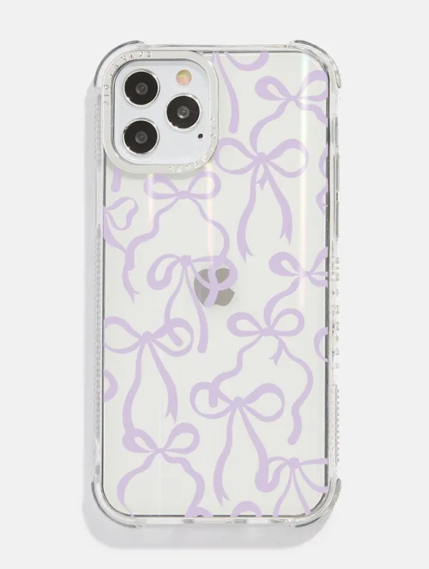 Lilac Bows Holo Shock iPhone Case sold by Skinnydip London