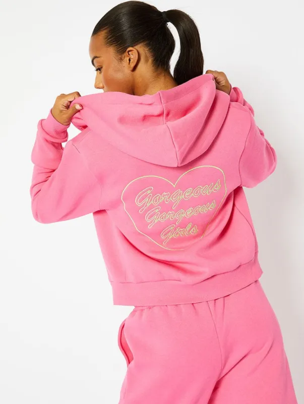 Pink Gorgeous Girls Crop Hoodie sold by Skinnydip London