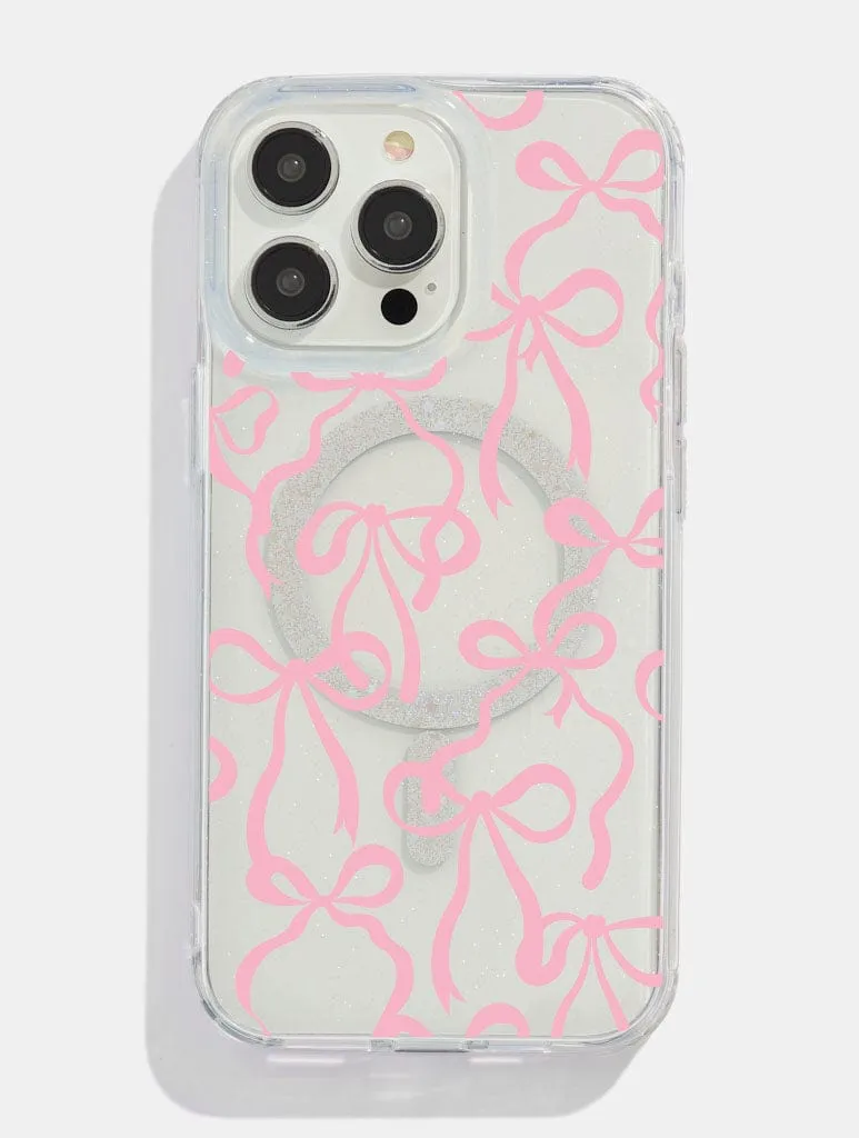 Pink Bows Glitter MagSafe iPhone Case sold by Skinnydip London