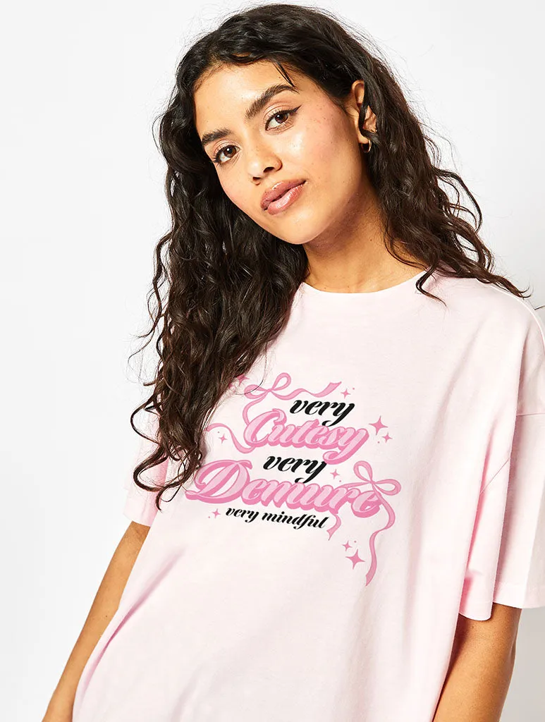 Very Demure T-Shirt in Pink sold by Skinnydip London