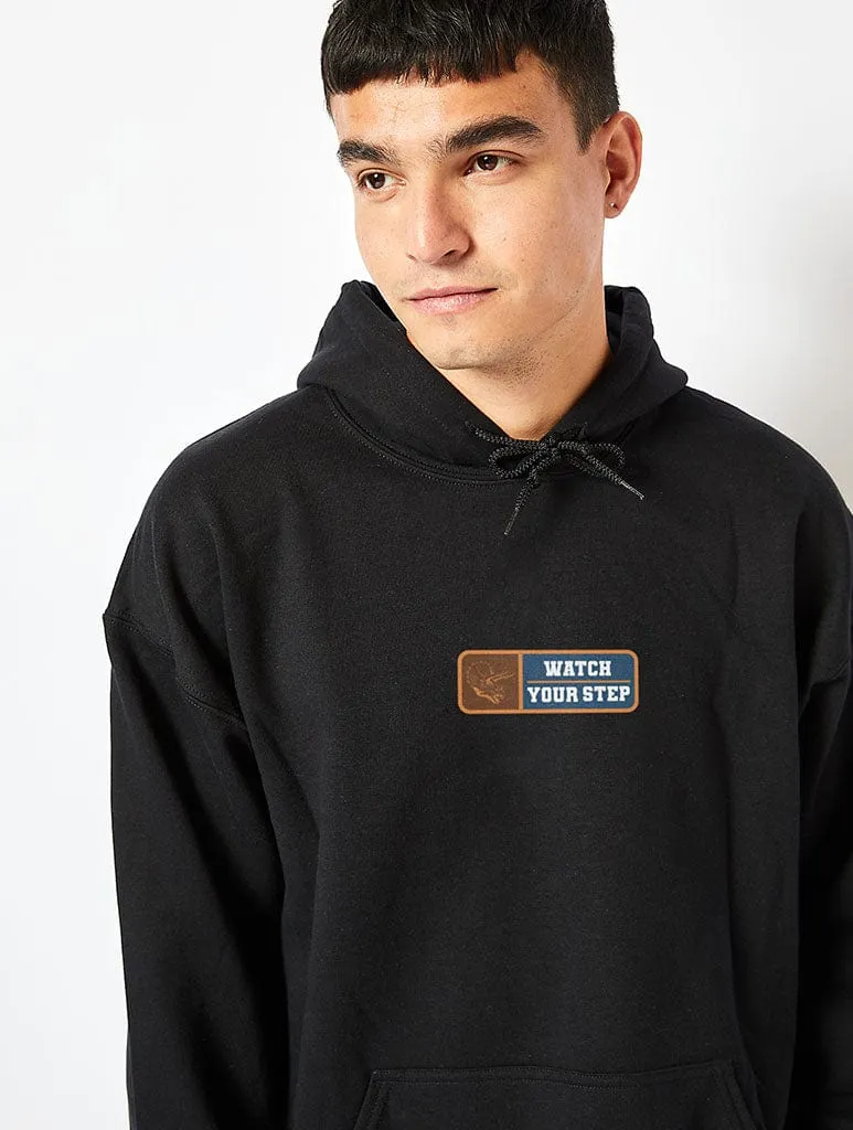 Watch Your Step Hoodie in Black sold by Skinnydip London