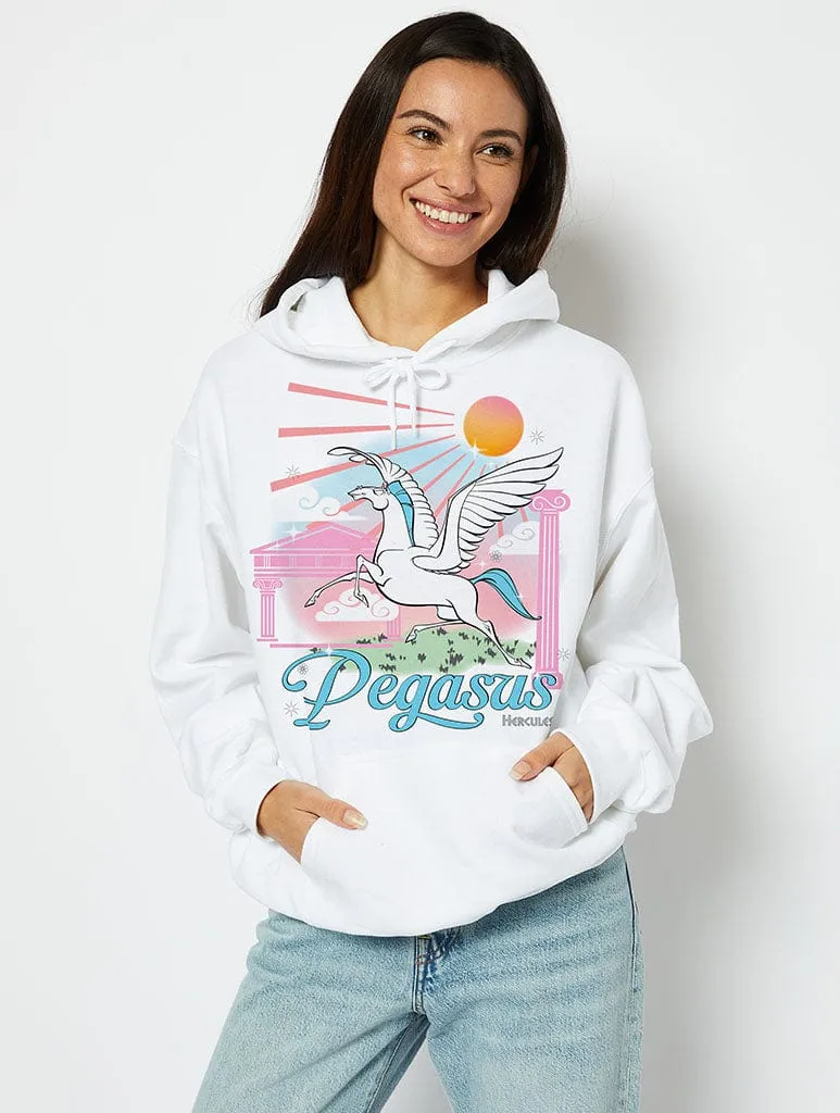 Disney Pegasus Hoodie in White sold by Skinnydip London