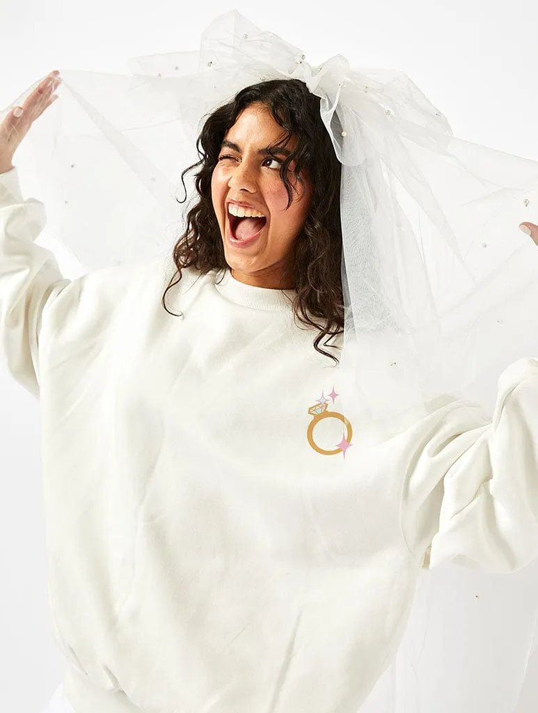 Here Comes The Bride Sweatshirt In Ecru sold by Skinnydip London product image thumbnail 2