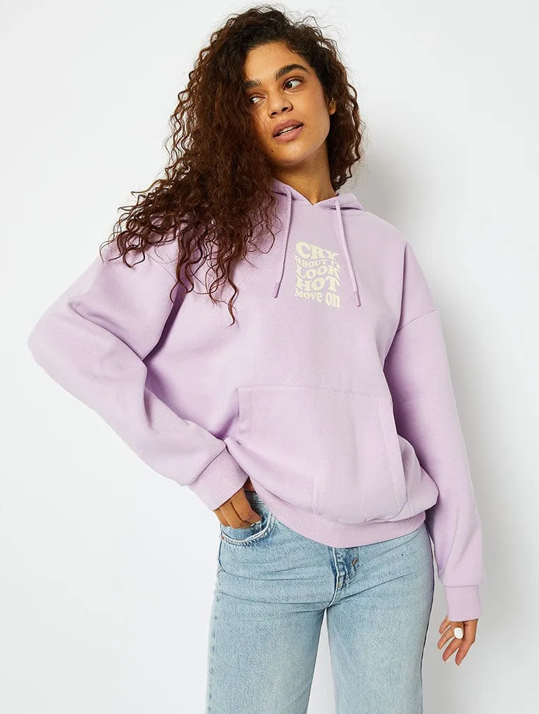 Cry About It Lilac Oversized Hoodie sold by Skinnydip London product image thumbnail 3