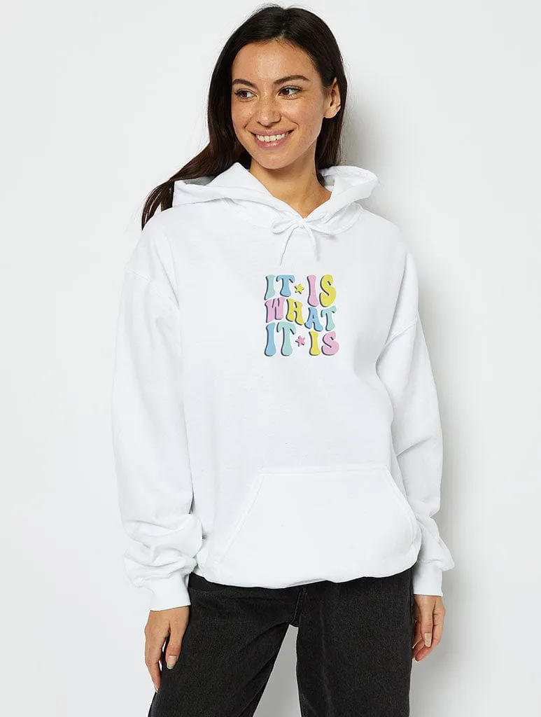 It Is What It Is Hoodie in White sold by Skinnydip London product image thumbnail 2