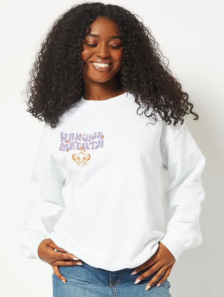Disney Hakuna Matata Sweatshirt in White sold by Skinnydip London product image thumbnail 2