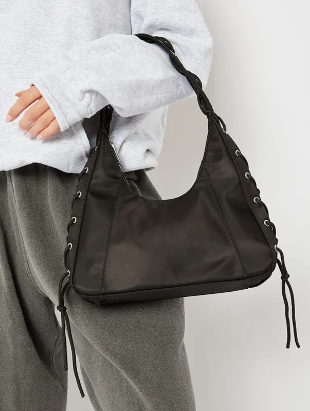 Sara Nylon Whipstitch Shoulder Bag sold by Skinnydip London