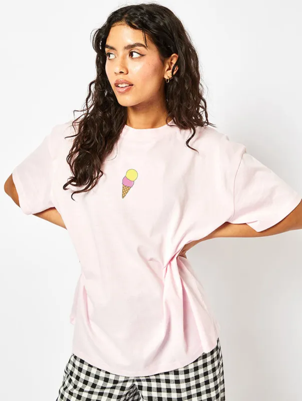 Mallows Beauty x Skinnydip Ice Cream T-Shirt In Pink sold by Skinnydip London