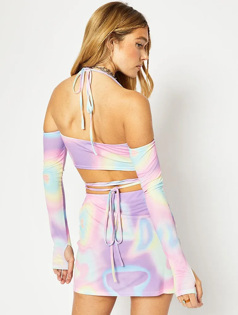 Smudge Heart Print Ring Detail Mini Skirt sold by Skinnydip London product image thumbnail 3