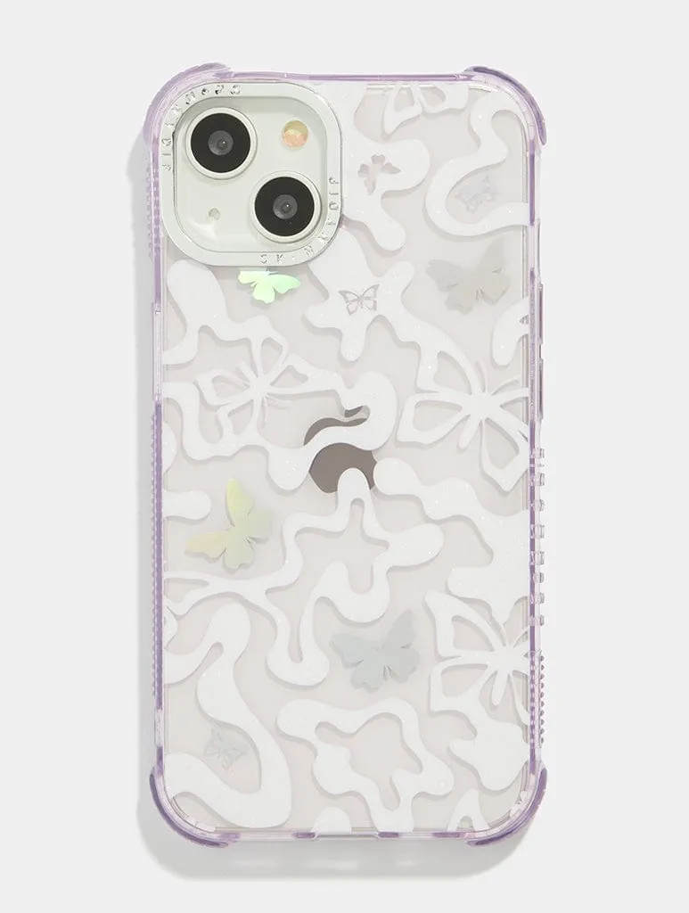 Lilac Butterfy Swirl Shock Case sold by Skinnydip London