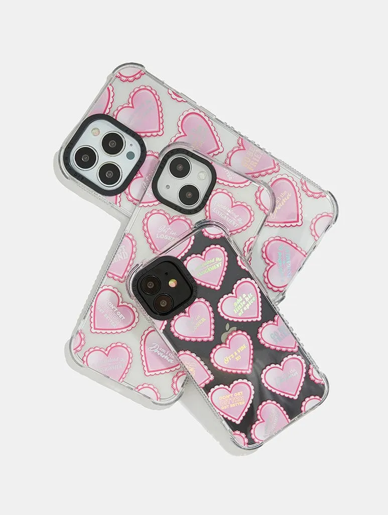 Heart Repeat Slogan Shock iPhone Case sold by Skinnydip London product image thumbnail 2