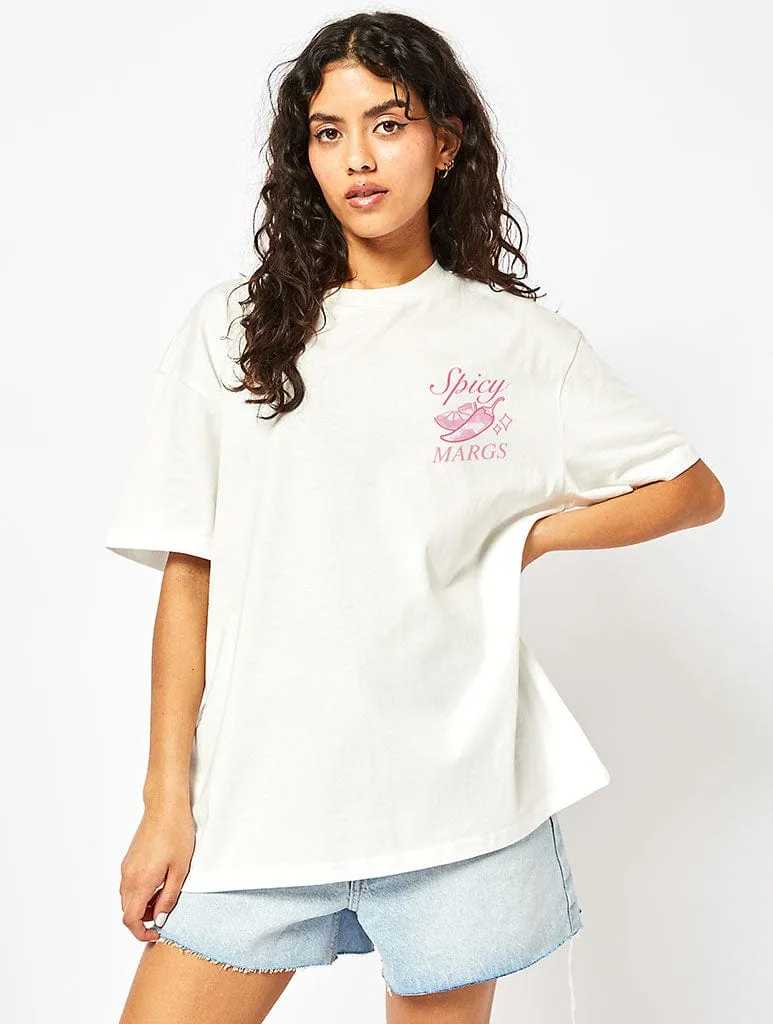 Spicy Margs T-Shirt in Ecru sold by Skinnydip London product image thumbnail 2