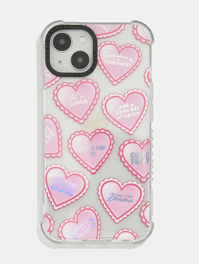 Heart Repeat Slogan Shock iPhone Case sold by Skinnydip London