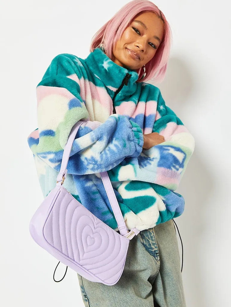 Amber Lilac Heart Quilt Shoulder Bag sold by Skinnydip London product image thumbnail 2