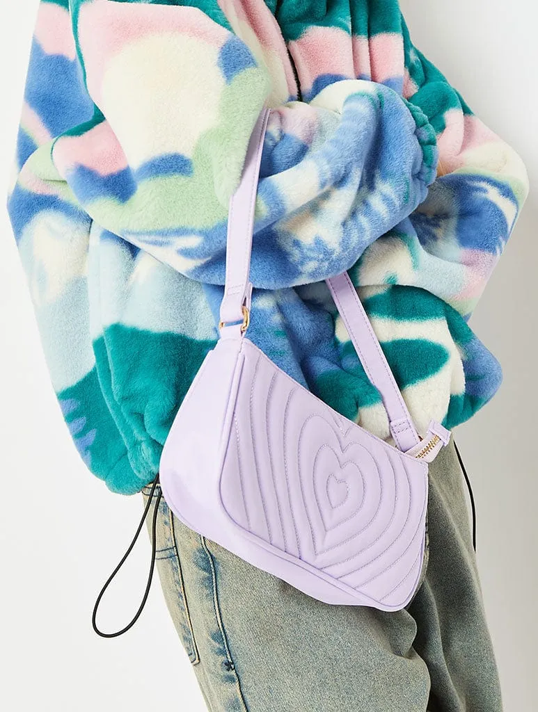 Amber Lilac Heart Quilt Shoulder Bag sold by Skinnydip London product image thumbnail 3
