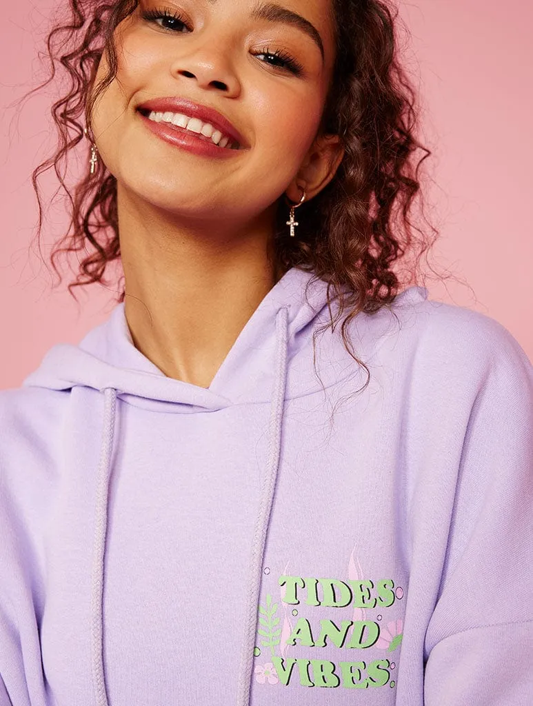 Disney The Little Mermaid Tides And Vibes Hoodie In Lilac sold by Skinnydip London product image thumbnail 2