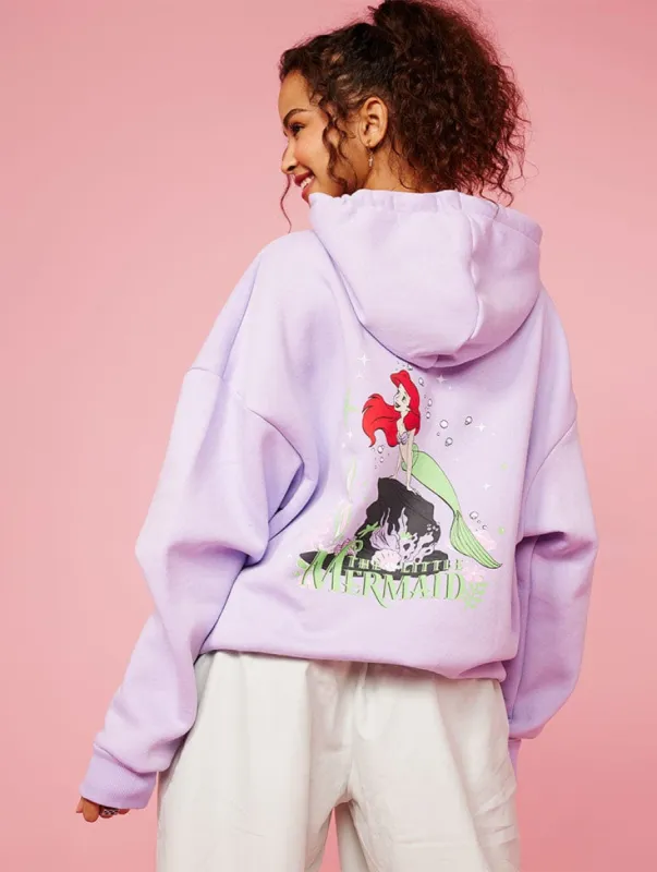 Disney The Little Mermaid Tides And Vibes Hoodie In Lilac sold by Skinnydip London