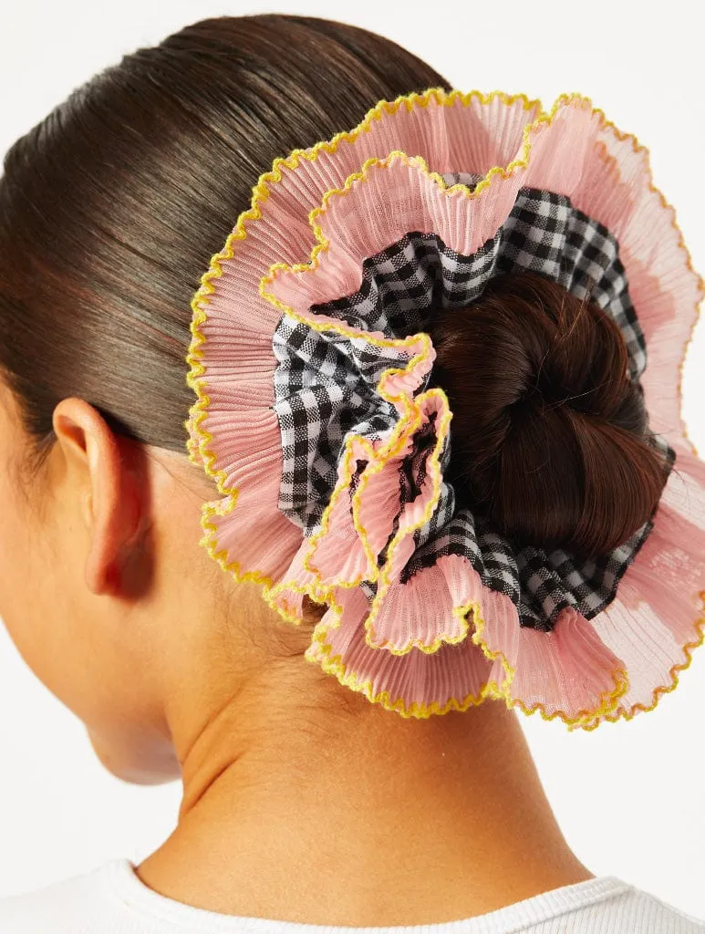 Gingham Frill Extra Large Scrunchie in Pink sold by Skinnydip London product image thumbnail 2