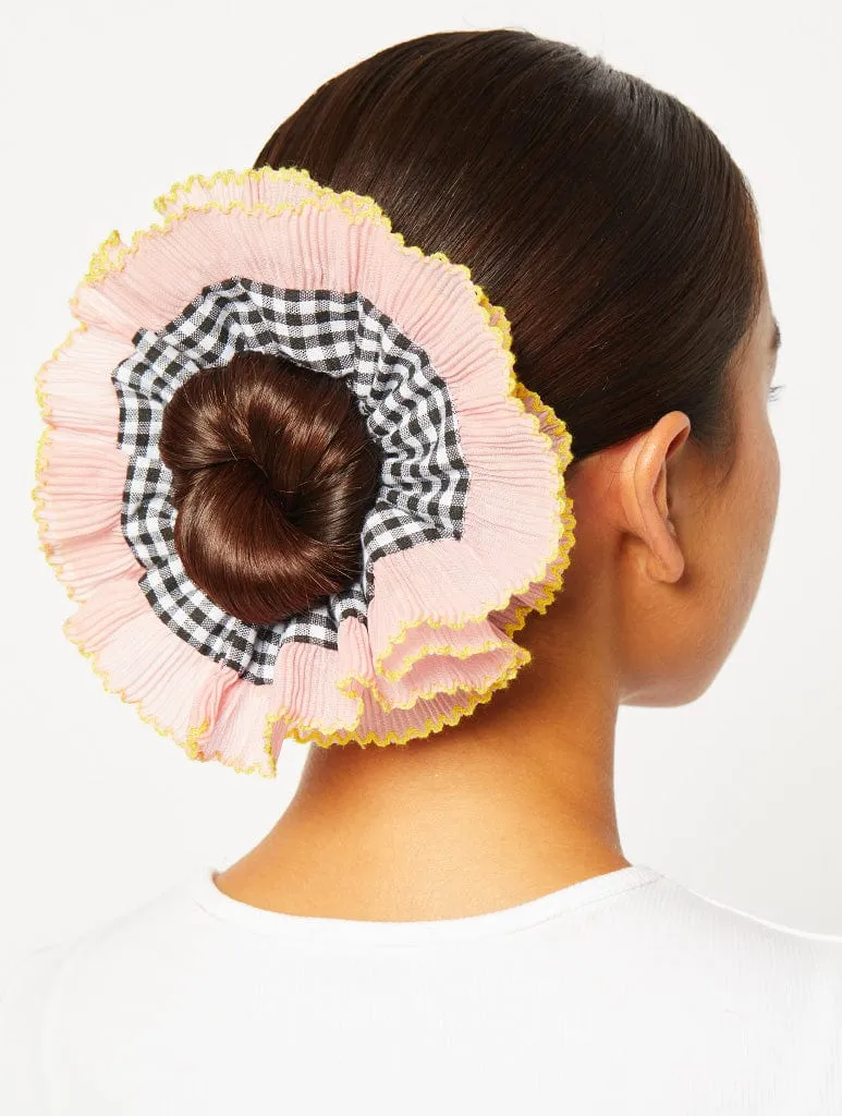 Gingham Frill Extra Large Scrunchie in Pink sold by Skinnydip London product image thumbnail 3