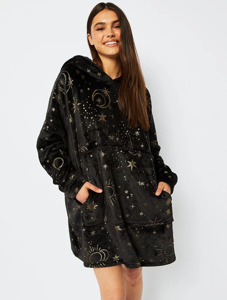 Celestial Starry Night Fleece Blanket Hoodie sold by Skinnydip London