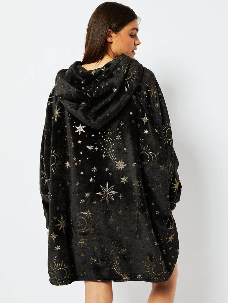 Celestial Starry Night Fleece Blanket Hoodie sold by Skinnydip London product image thumbnail 3