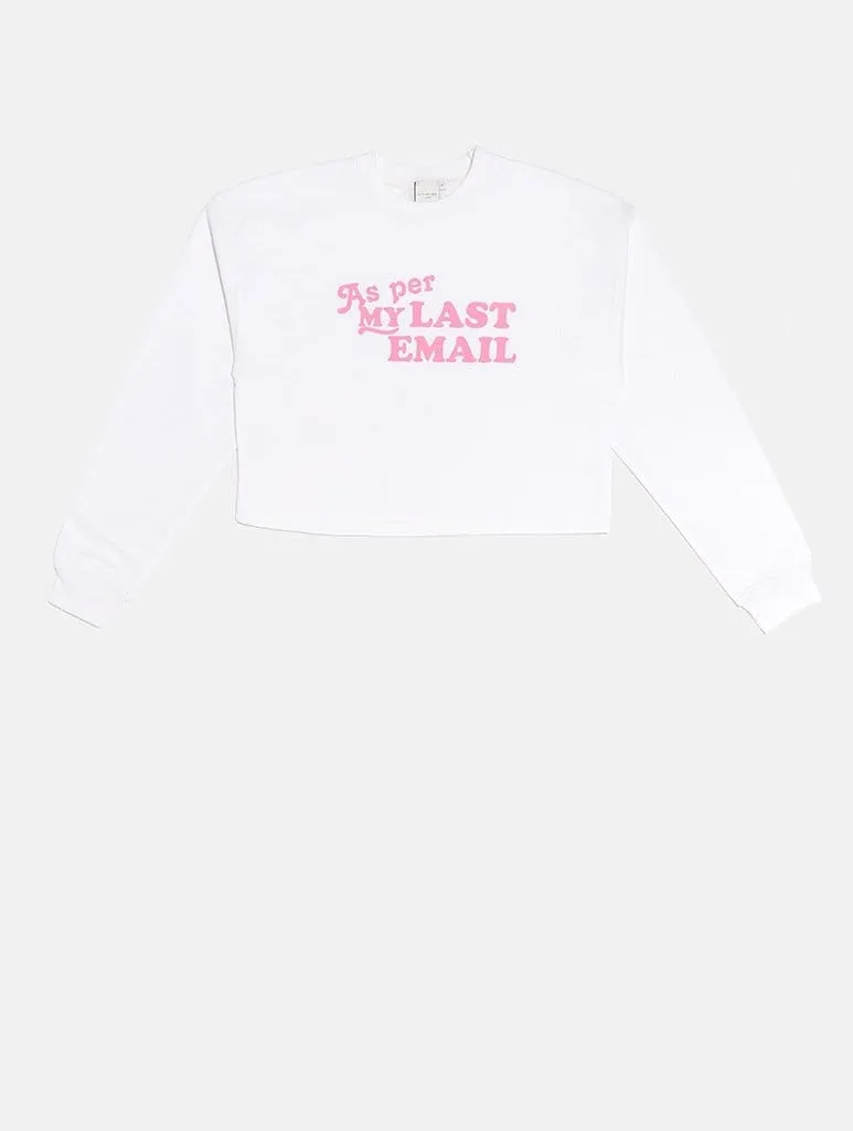 As per White Cropped Sweatshirt sold by Skinnydip London product image thumbnail 3