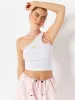 Flower Embroidered Y2K Cut Out Vest Top sold by Skinnydip London