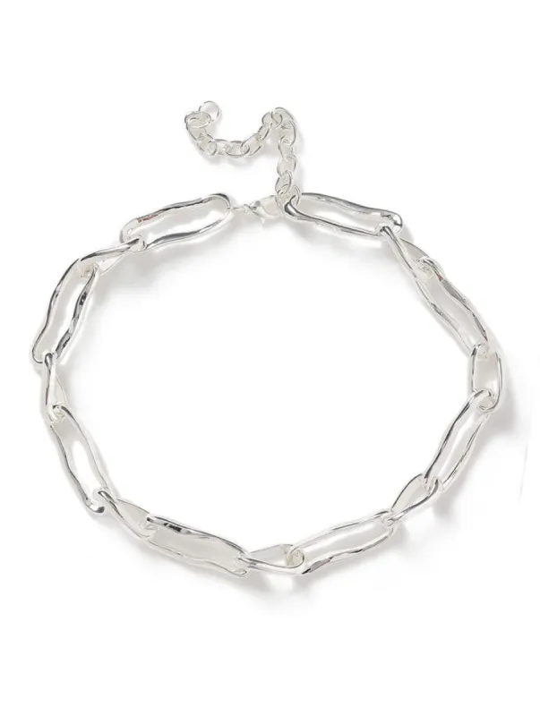 Liars & Lovers Molten Silver Link Necklace sold by Skinnydip London