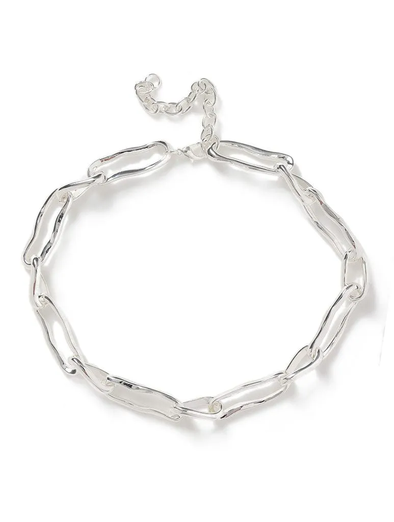 Liars & Lovers Molten Silver Link Necklace sold by Skinnydip London