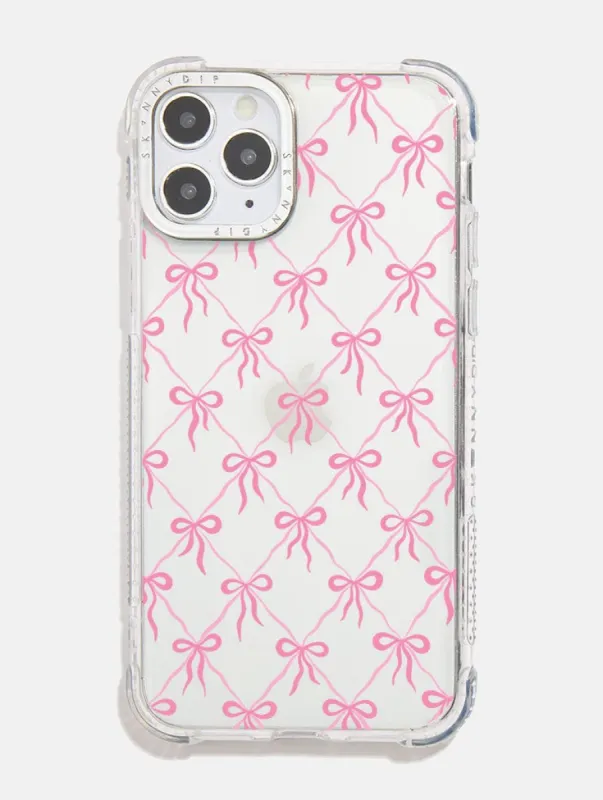 Quilted Bow Pink Shock iPhone Case sold by Skinnydip London