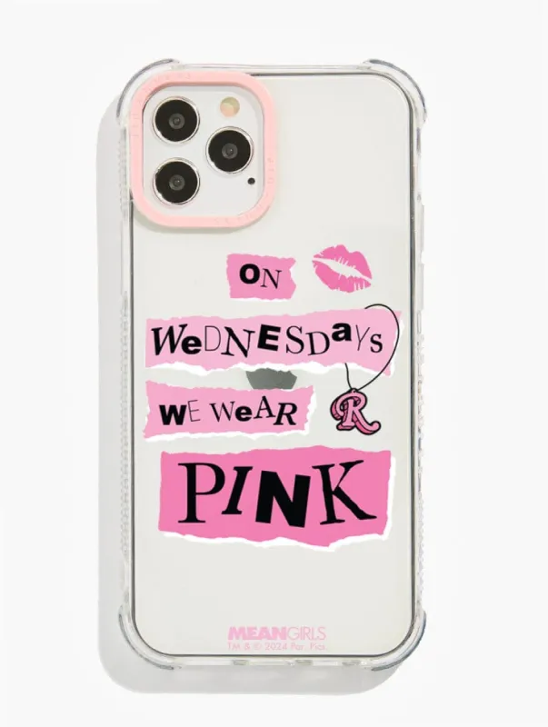 Mean Girls x Skinnydip On Wednesdays We Wear Pink Shock iPhone Case sold by Skinnydip London