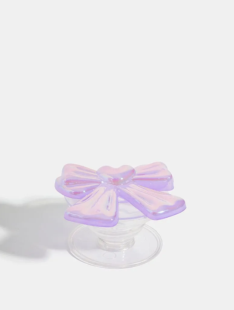 Lilac 3D Bow Phone Grip sold by Skinnydip London product image thumbnail 3