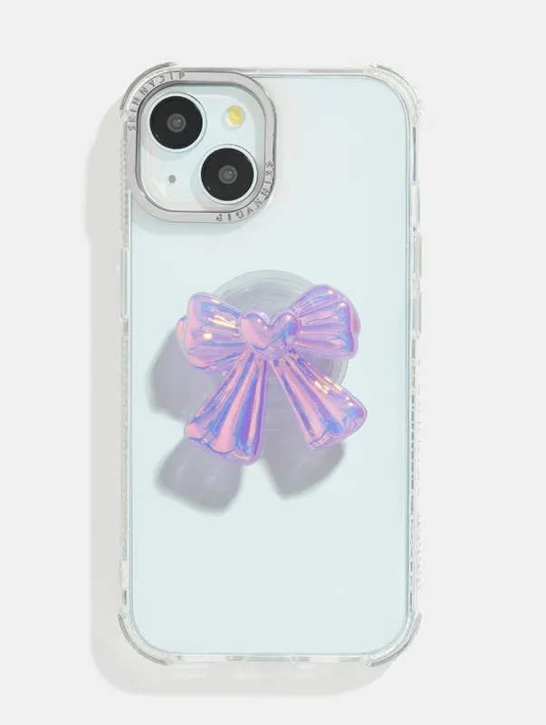 Lilac 3D Bow Phone Grip made by Skinnydip London