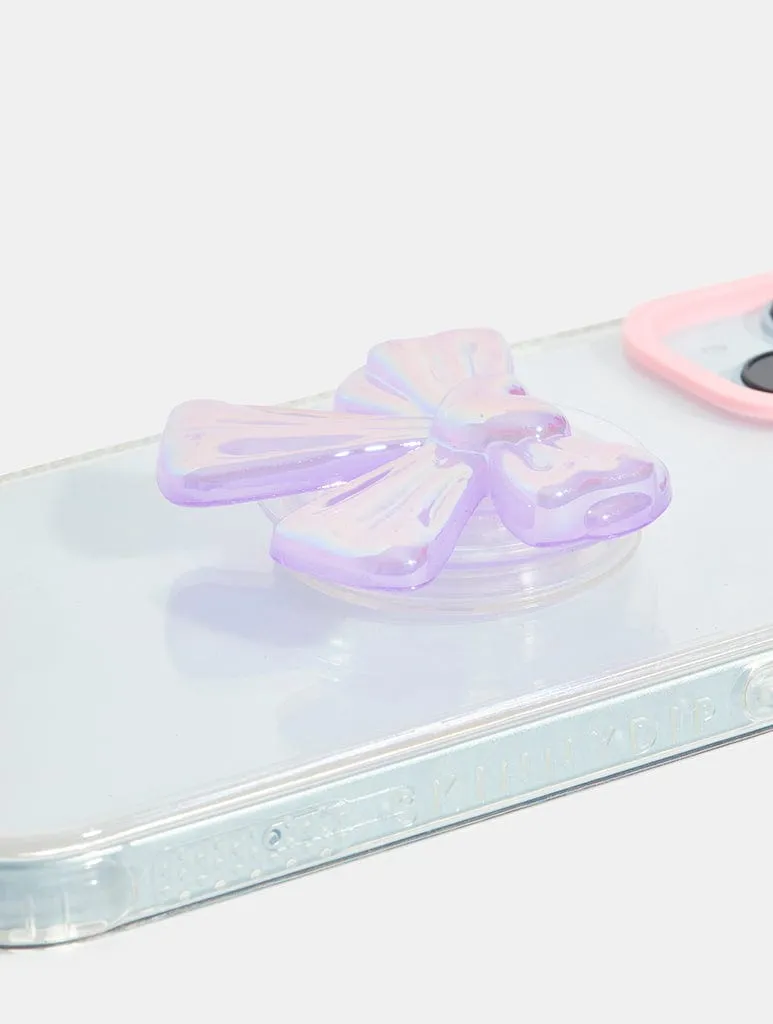 Lilac 3D Bow Phone Grip sold by Skinnydip London product image thumbnail 4