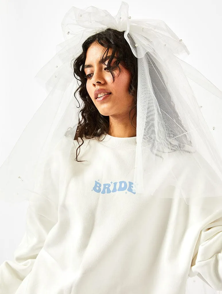 Bride I Do Crew Sweatshirt In Ecru sold by Skinnydip London