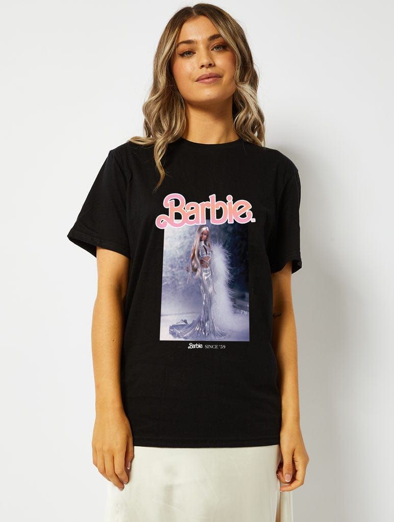 Barbie x Skinnydip Poster Girl Black T-Shirt sold by Skinnydip London