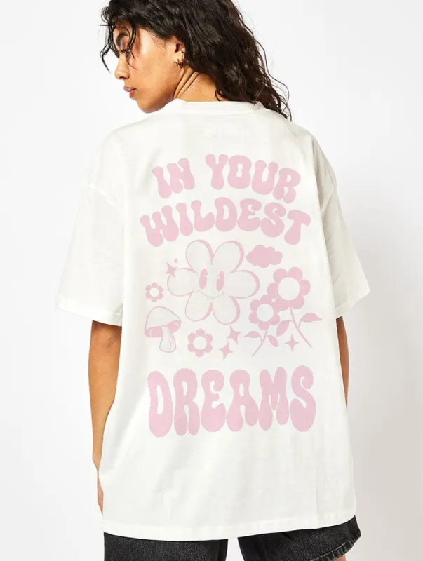 In Your Wildest Dreams T-Shirt In Ecru sold by Skinnydip London