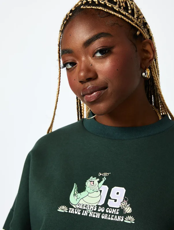Disney The Princess & The Frog Sweatshirt in Green sold by Skinnydip London