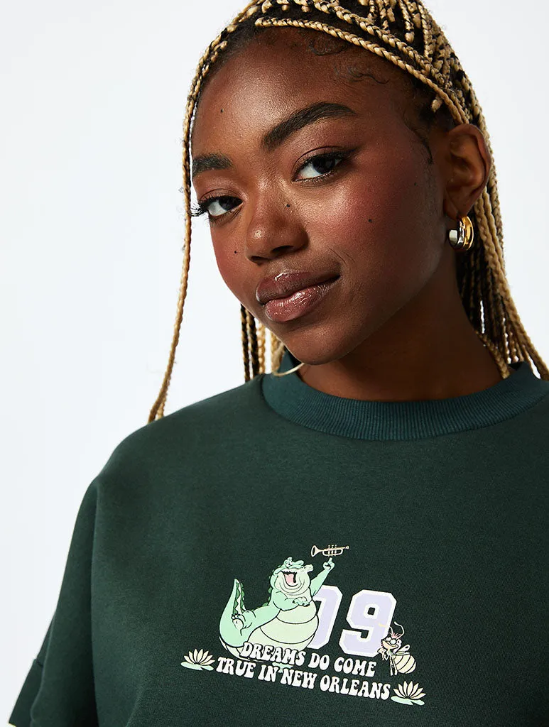 Disney The Princess & The Frog Sweatshirt in Green sold by Skinnydip London