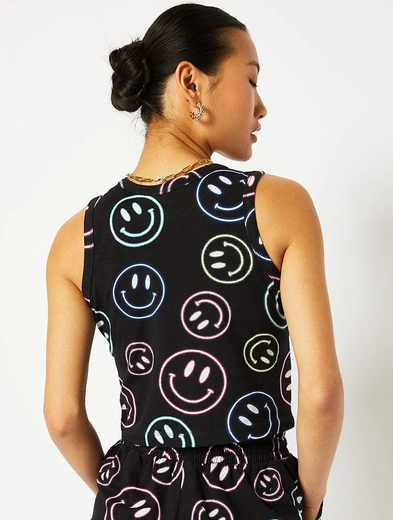 Happy Neon Face Crop Top sold by Skinnydip London product image thumbnail 3