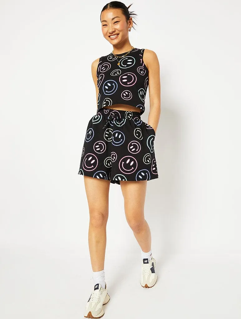 Happy Neon Face Crop Top sold by Skinnydip London product image thumbnail 4