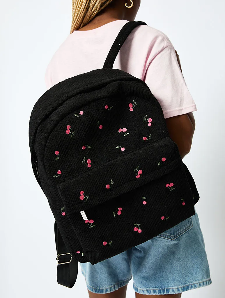 Cherry Embroidered Backpack in Black sold by Skinnydip London product image thumbnail 2