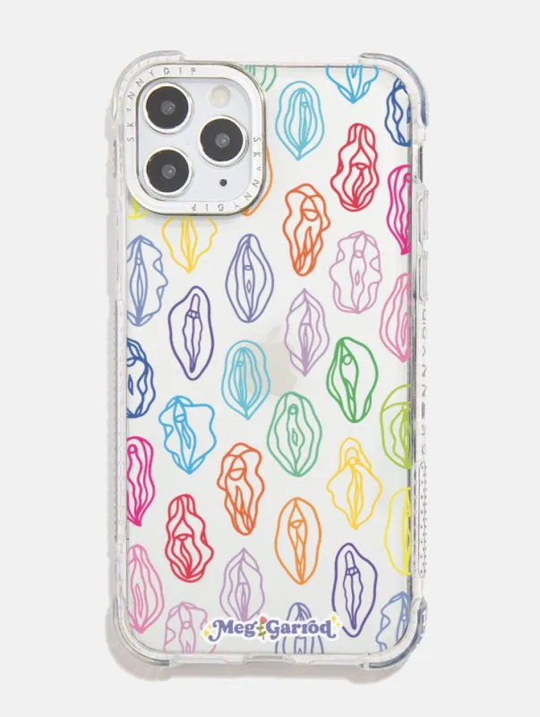 Meg Garrod x Skinnydip Rainbow Vulva Shock iPhone Case sold by Skinnydip London