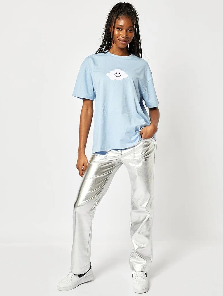 Head In The Clouds Oversized T-Shirt in Blue sold by Skinnydip London product image thumbnail 4