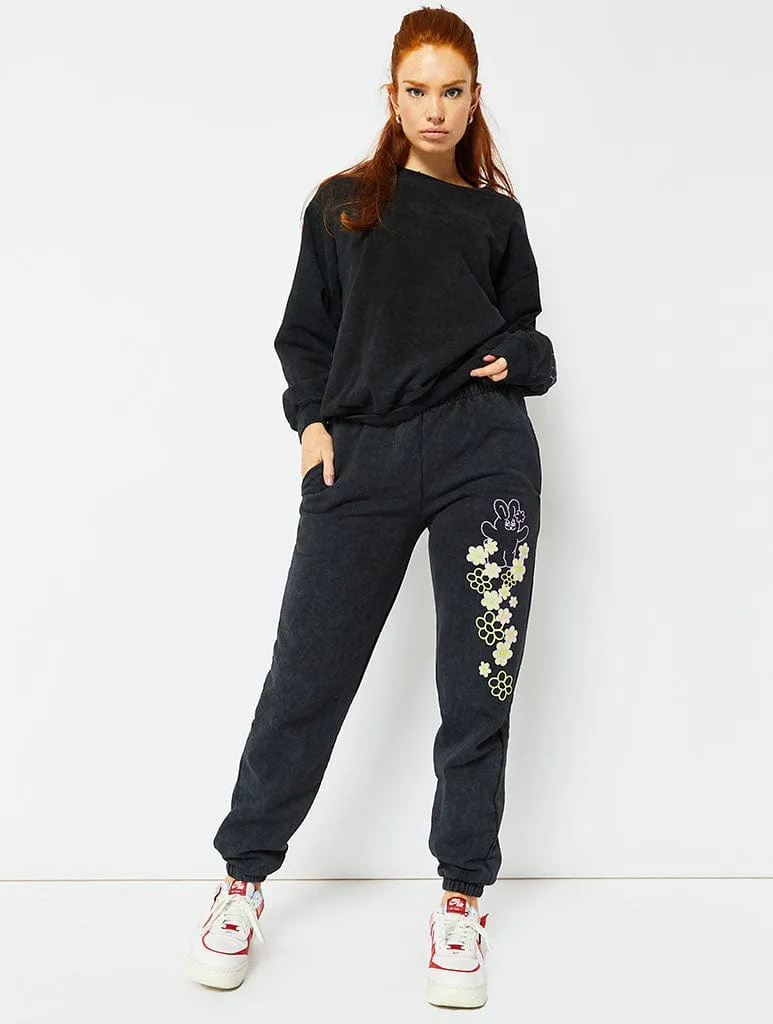 Bunny Print Relaxed Joggers sold by Skinnydip London product image thumbnail 4