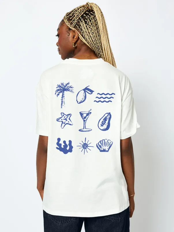 La Dolce Vita T-Shirt In Ecru sold by Skinnydip London