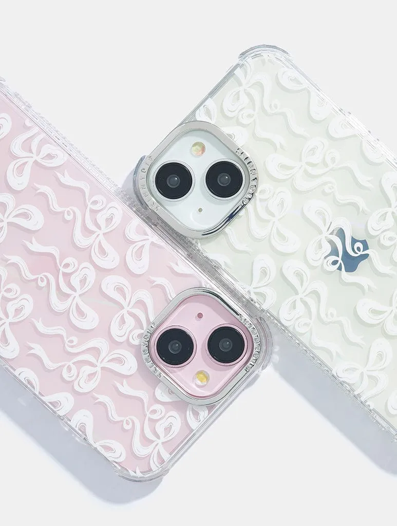 White Bow Swirl Shock iPhone Case sold by Skinnydip London product image thumbnail 2