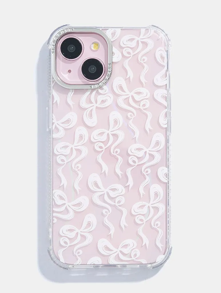 White Bow Swirl Shock iPhone Case sold by Skinnydip London product image thumbnail 3