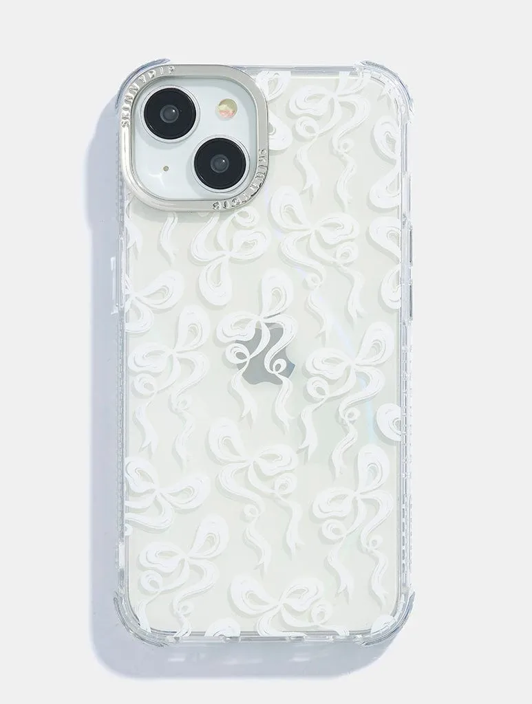 White Bow Swirl Shock iPhone Case sold by Skinnydip London product image thumbnail 4