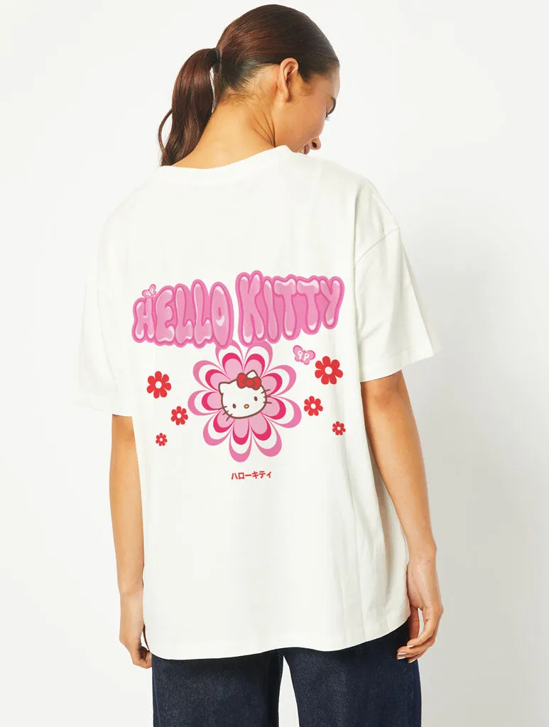 Hello Kitty x Skinnydip Floral T-Shirt in Ecru sold by Skinnydip London product image thumbnail 2